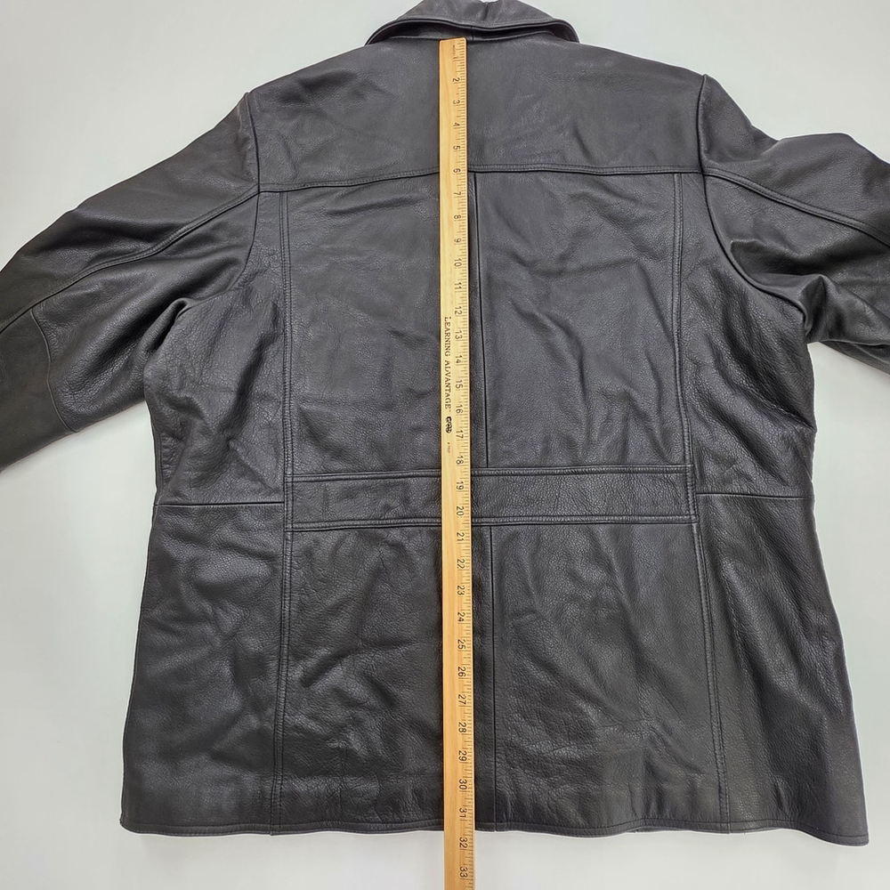 Quiet Luxury Eddie Bauer Leather Car Coat Men’s XL/XXL Black Rare SAMPLE... - Picture 10 of 10